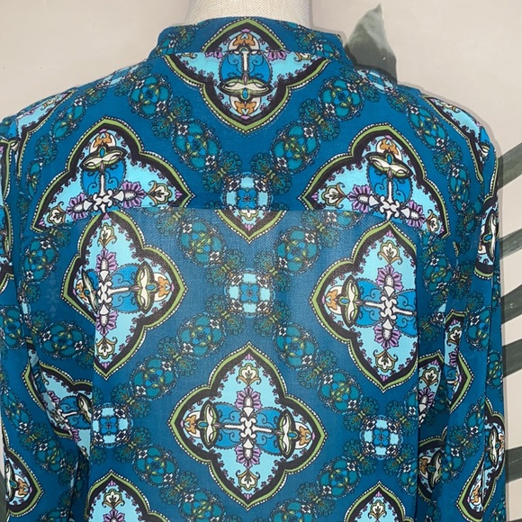 Charter Club Medallion 3/4 Sleeve Blouse - Picture 7 of 9